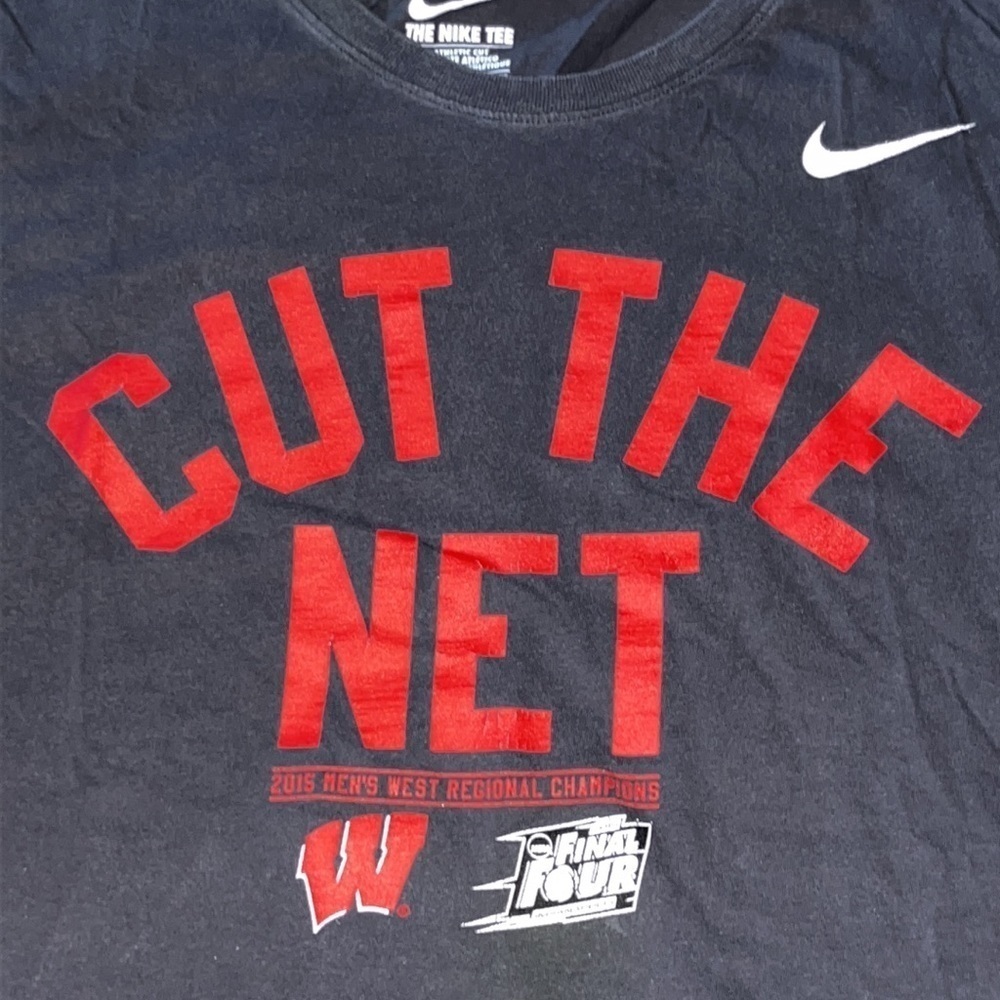 Nike Wisconsin Badgers Cut the net NCAA final four gray tee size XXL - Picture 2 of 3